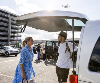 Getting in the Rental Van